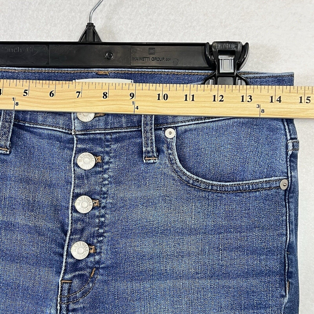 Madewell Jeans 27 Skinny 9" Mid Rise Denim Button Fly Pockets Medium Wash New - Picture 9 of 14